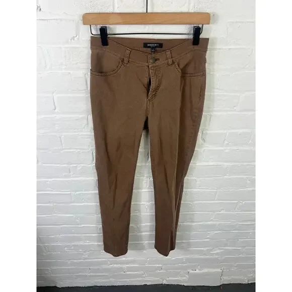 Lafayette 148 Women's Trouser Pants Straight Leg Mid Rise Brown Size 4 Petite - Picture 1 of 5